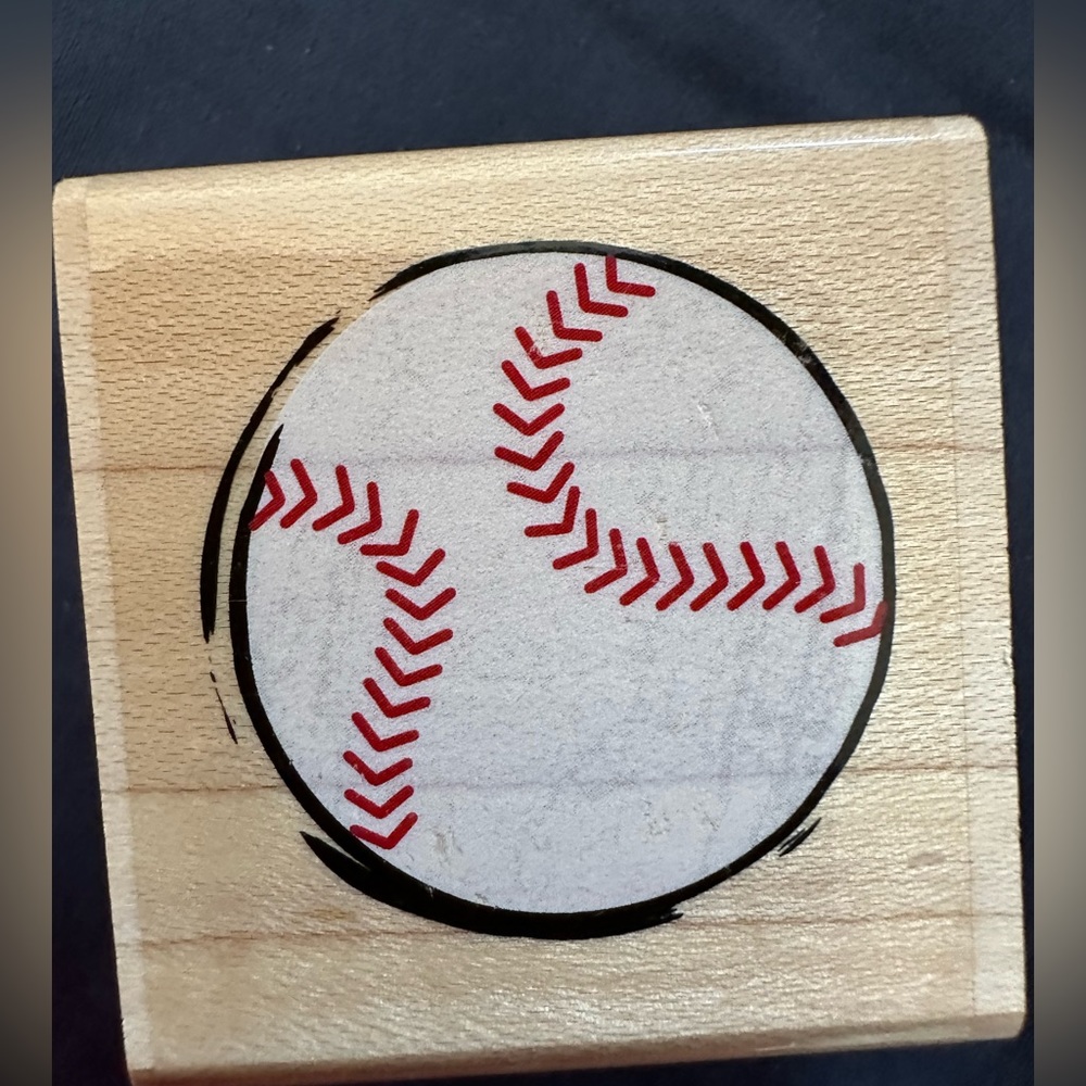 Stampabilities Baseball  Rubber Stamp.